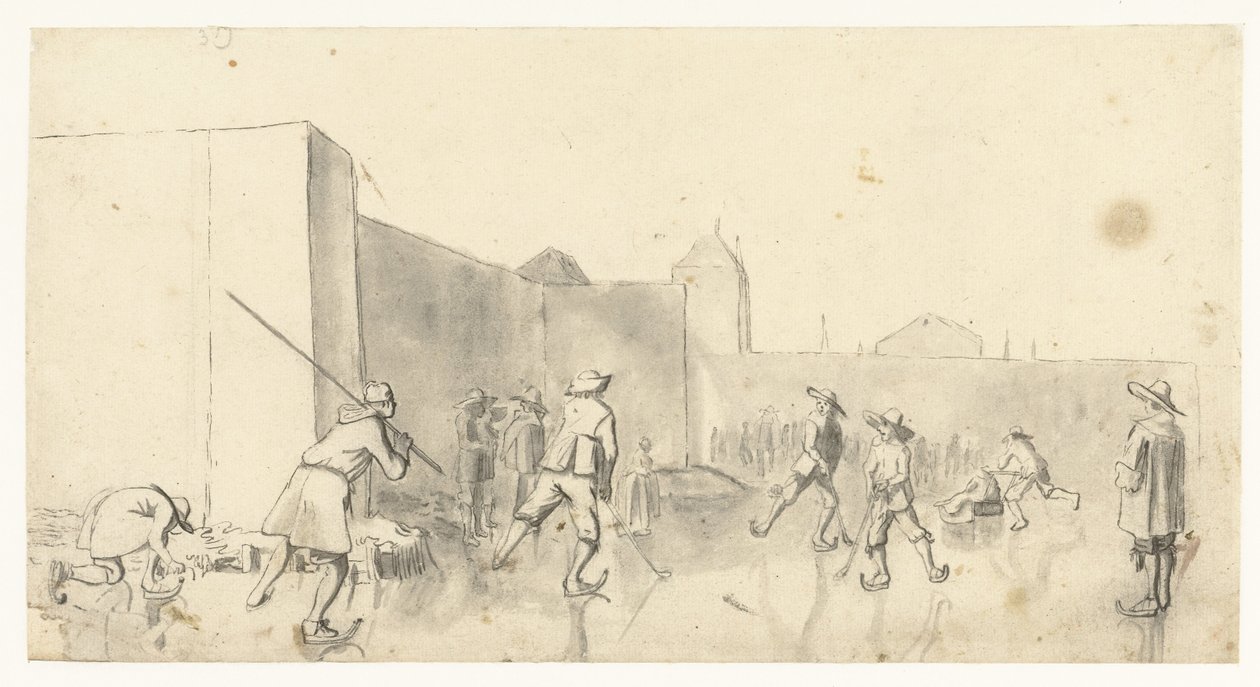 Pattinatori presso la Zijlpoort, Haarlem da Harmen ter Borch