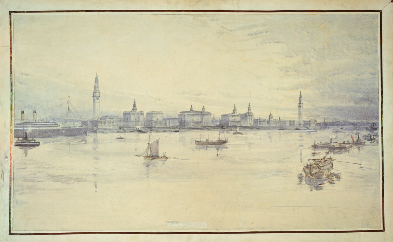 Progetto per il lungomare di Liverpool da Harold Chalton Bradshaw