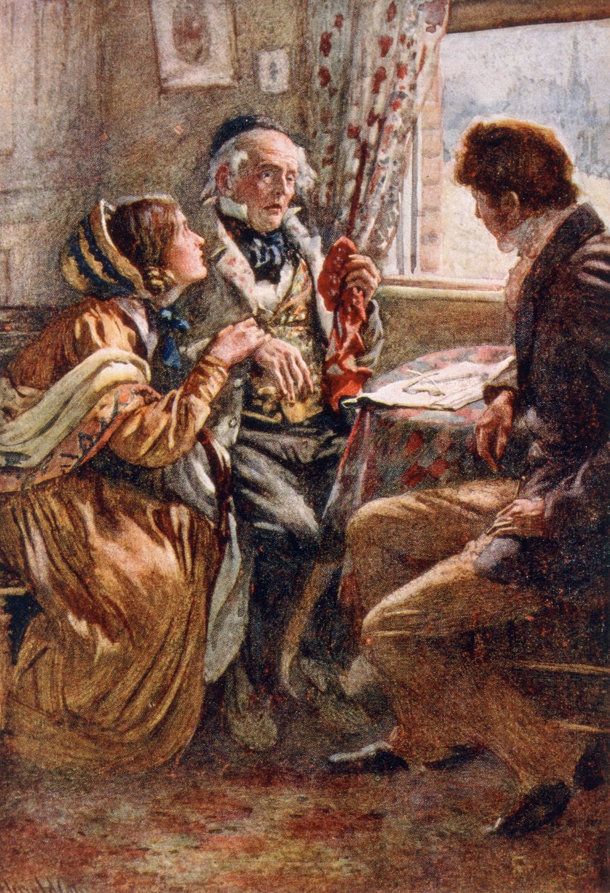 Arthur Clennam annuncia la buona notizia, illustrazione per 