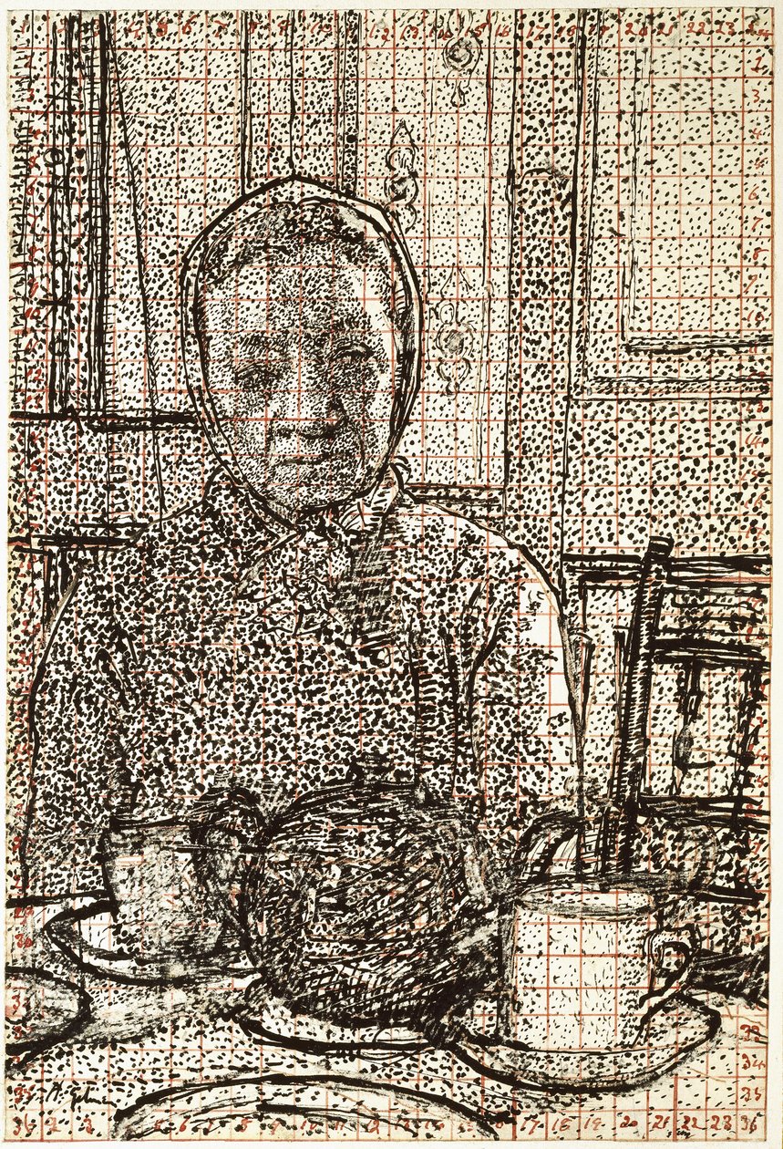 La signora Mounter al tavolo della colazione, 1916 - 1917 da Harold Gilman