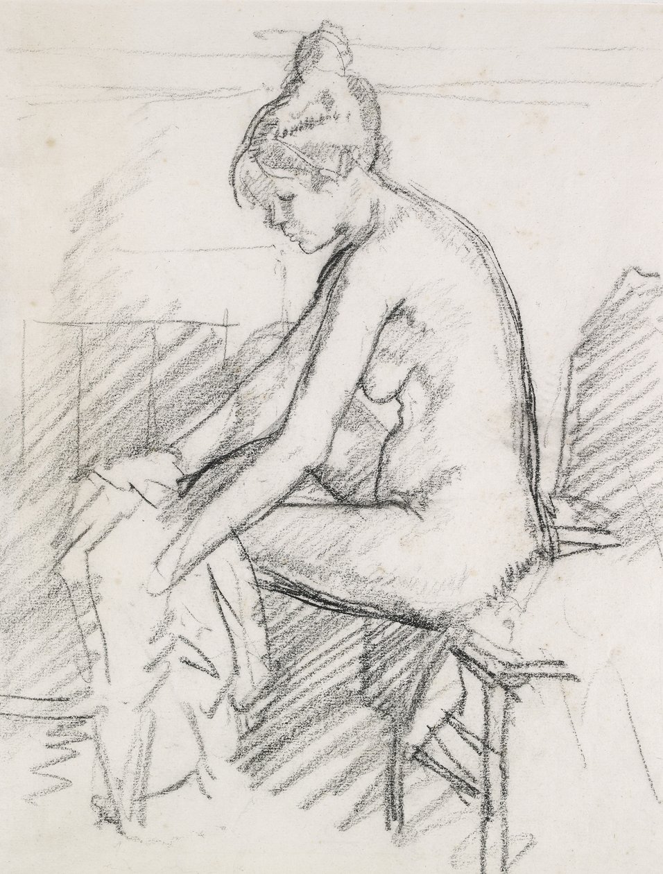 Studio di una donna nuda, seduta, che si asciuga il piede destro da Harold Gilman