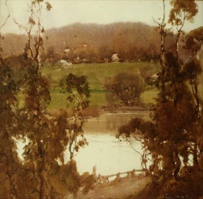Sul fiume Yarra vicino a Melbourne da Harold Brocklebank Herbert