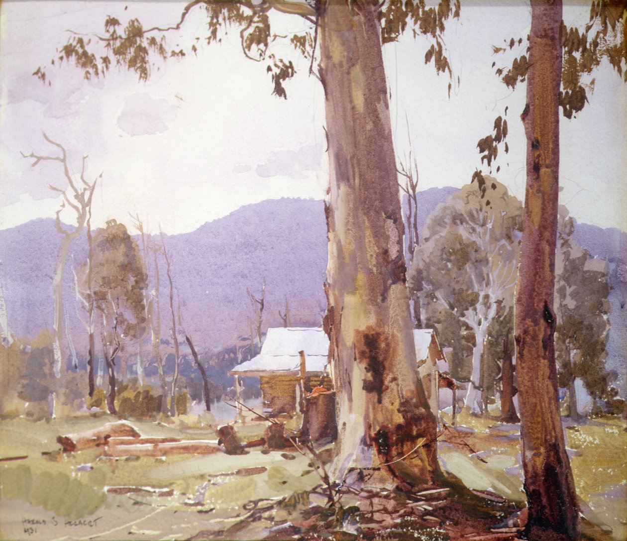 La casa del colono nella valle di Kiewa, Victoria da Harold Brocklebank Herbert