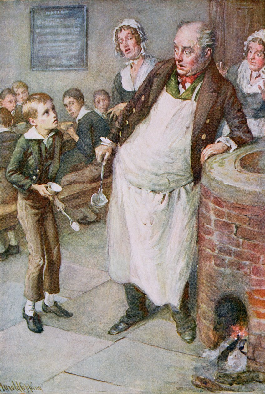 Oliver chiede di più, illustrazione per 