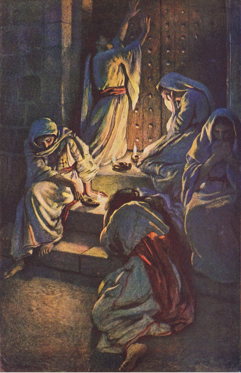 Le vergini stolte, illustrazione da Harold Copping Pictures: The Crown Series, c.1920s da Harold Copping