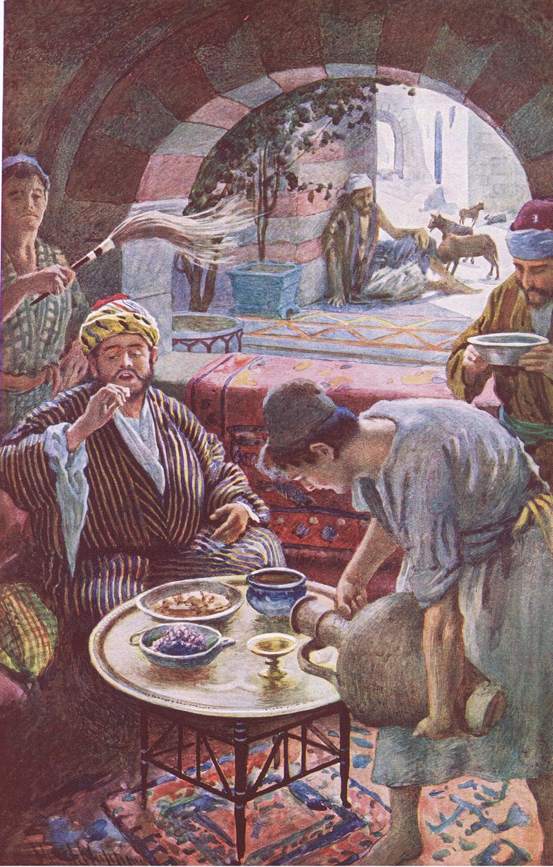 Il ricco e Lazzaro, illustrazione da Harold Copping Pictures: The Crown Series, c.1920s da Harold Copping