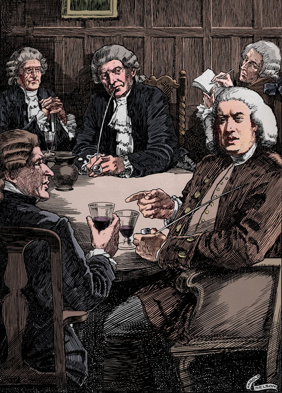 Dr. Johnson che discute con i suoi amici da Harold Edward Hughes Nelson