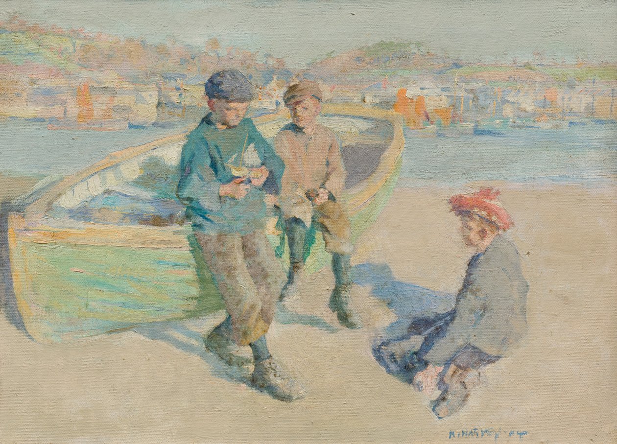 Bambini nel Porto di Newlyn da Harold Harvey