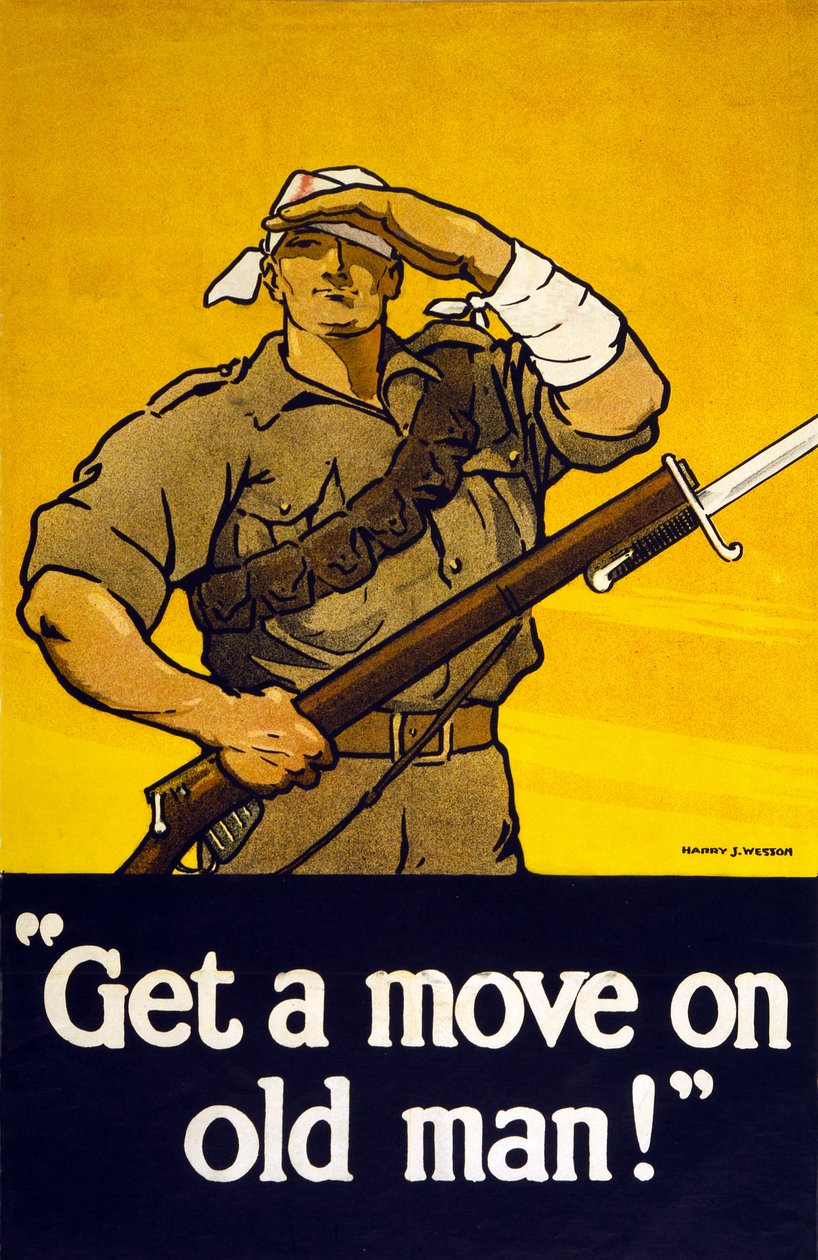 Poster di reclutamento Muoviti vecchio, pub. 1915 da Harry J. Weston