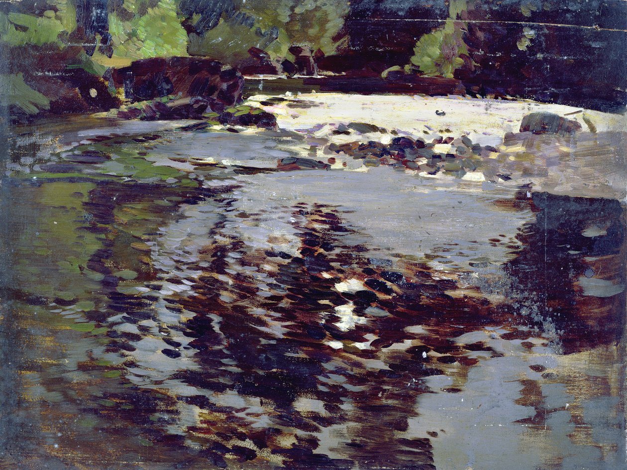 Luce del sole riflessa su un ampio paesaggio fluviale da Harry Watson
