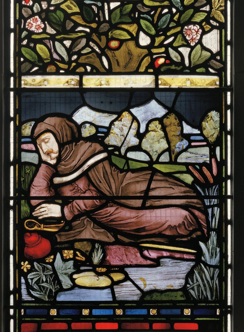 Il poeta Langland addormentato, Piers Ploughman, 1873 da Harry Burrow