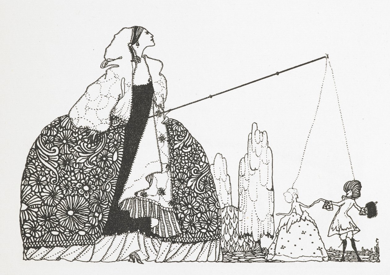 Una donna come burattinaia. da Harry Clarke