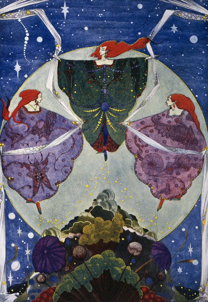 La collina degli elfi, fiaba di Hans Christian Andersen, illustrazione di Harry Clarke da Harry Clarke
