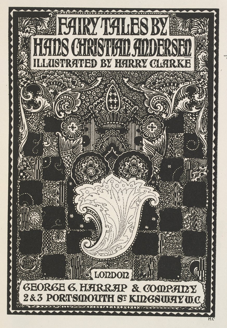 Pagina del titolo illustrata, con simboli e quadrati. da Harry Clarke