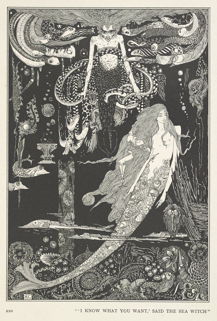 La piccola sirena. "So cosa vuoi," disse la Strega del Mare. da Harry Clarke