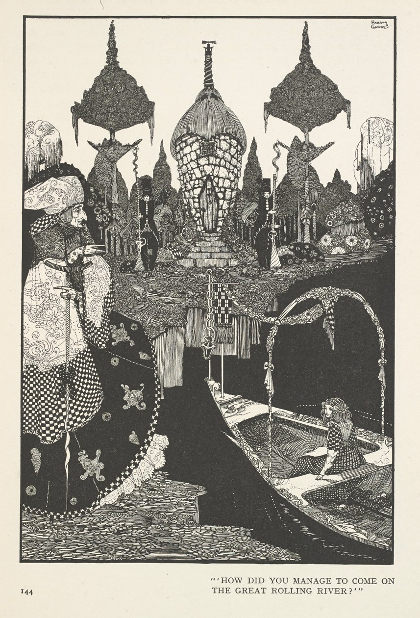 La Regina delle Nevi. Come sei riuscito a venire sul grande fiume che scorre? da Harry Clarke