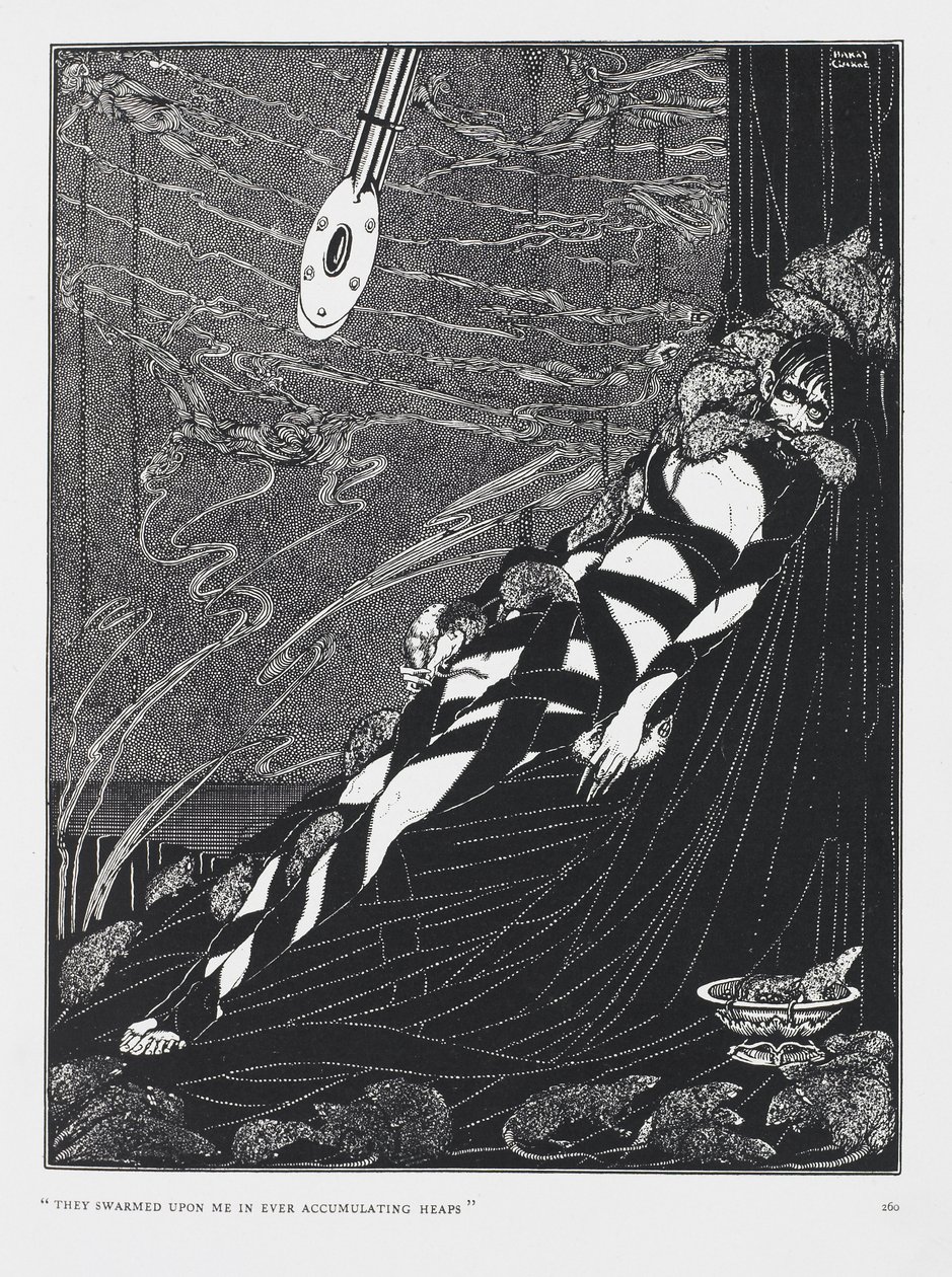 Mi assalirono in cumuli sempre più numerosi. Dalla storia Il Pozzo e il Pendolo. da Harry Clarke
