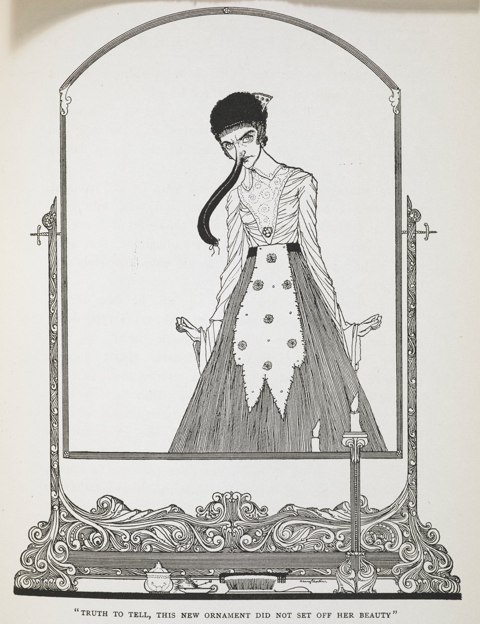 A dire il vero, questo nuovo ornamento non esaltava la sua bellezza. Illustrazione per il racconto 
