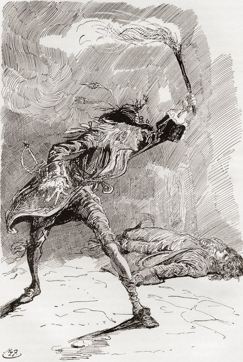 Illustrazione per il romanzo di Charles Dickens Barnaby Rudge da Harry Furniss