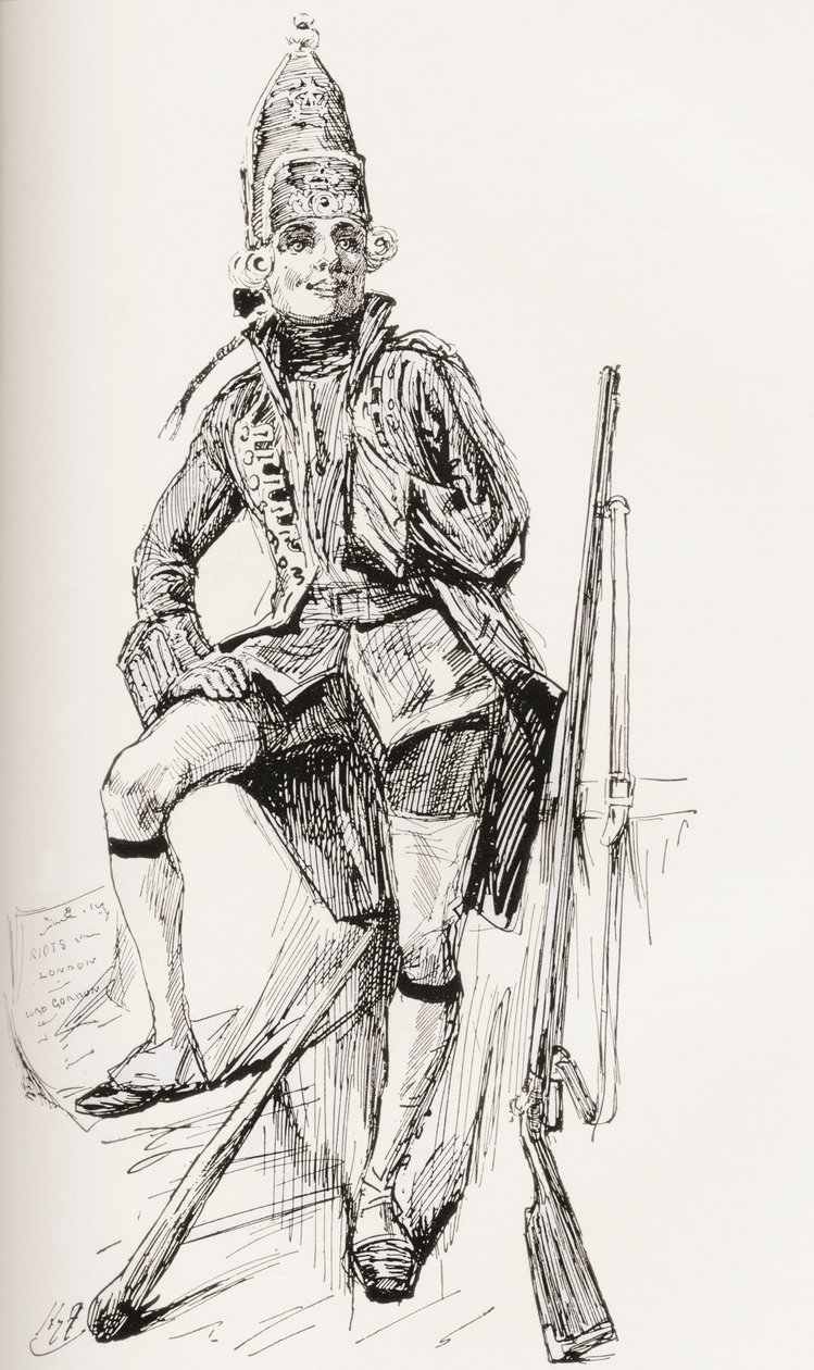 Illustrazione per il romanzo Barnaby Rudge di Charles Dickens da Harry Furniss