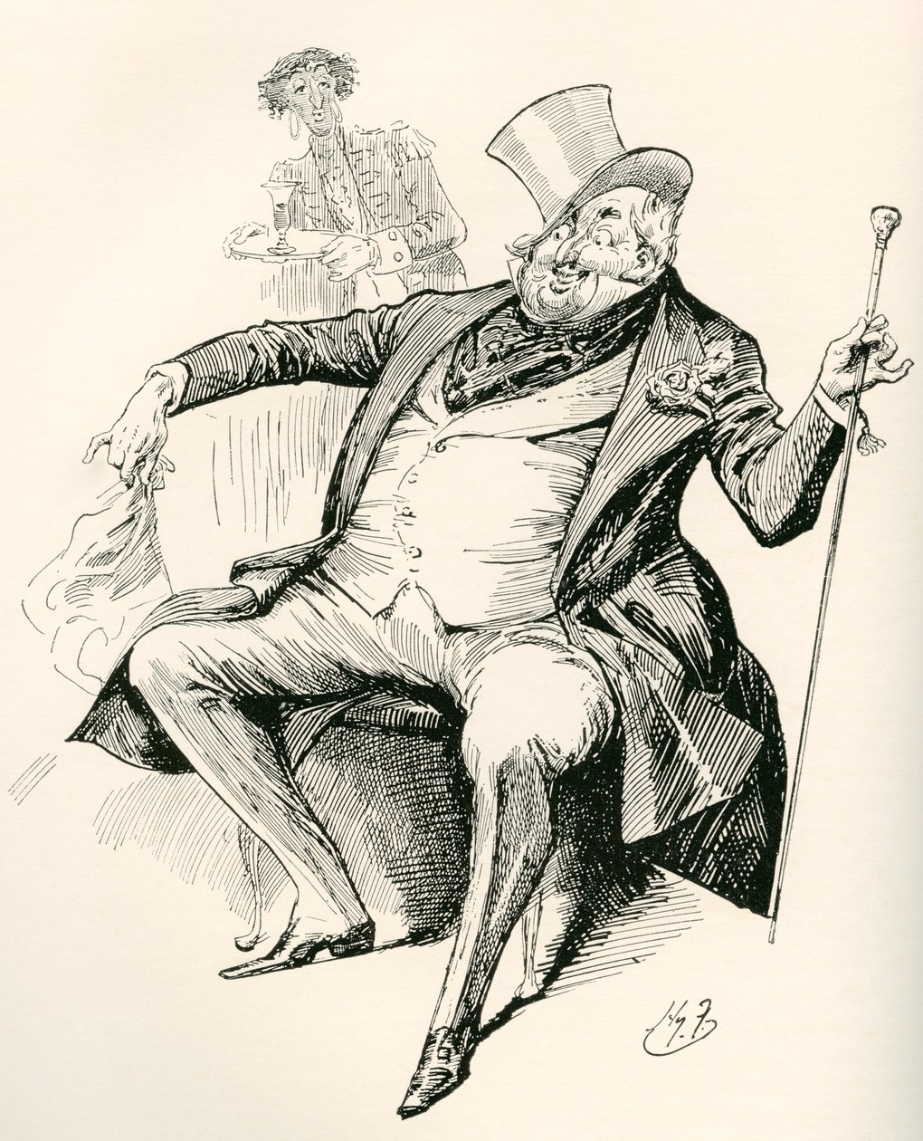 Joey B. (illustrazione per il romanzo Dombey e Figlio di Charles Dickens, edizione Testimonial, 1910) da Harry Furniss