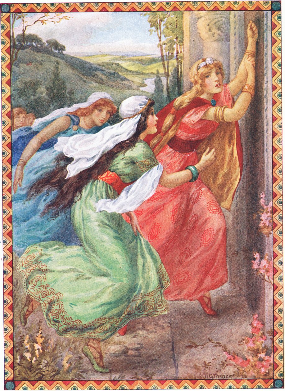 Emer ha raggiunto la porta per primo (dalla Porzione Campioni) (litografia a colori) da Harry George Theaker
