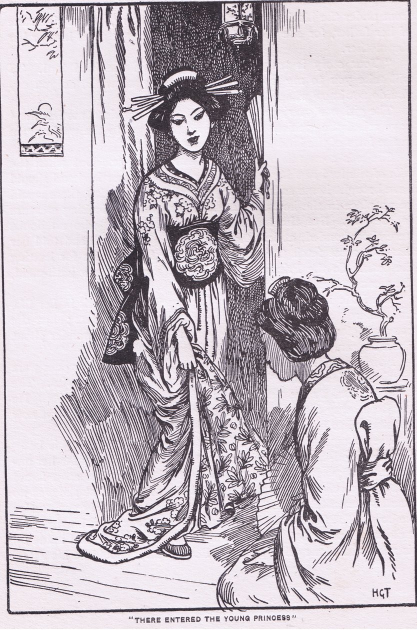 Entrò la giovane principessa (dalla Principessa con la ciotola) (litografia) da Harry George Theaker