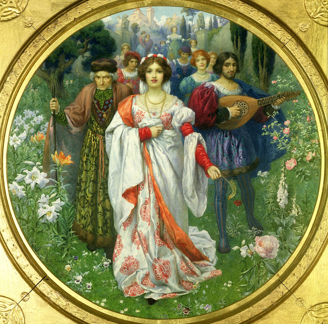 "Quando una regina, morta da tempo, era giovane" (acquerello) da Harry George Theaker