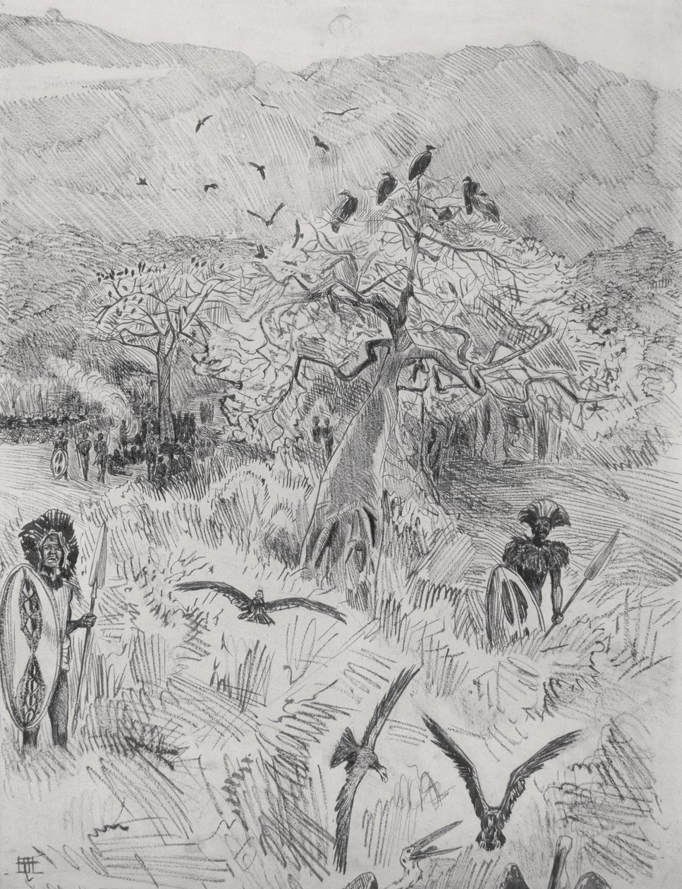 Campo Masai, c.1884 da Harry Hamilton Johnston