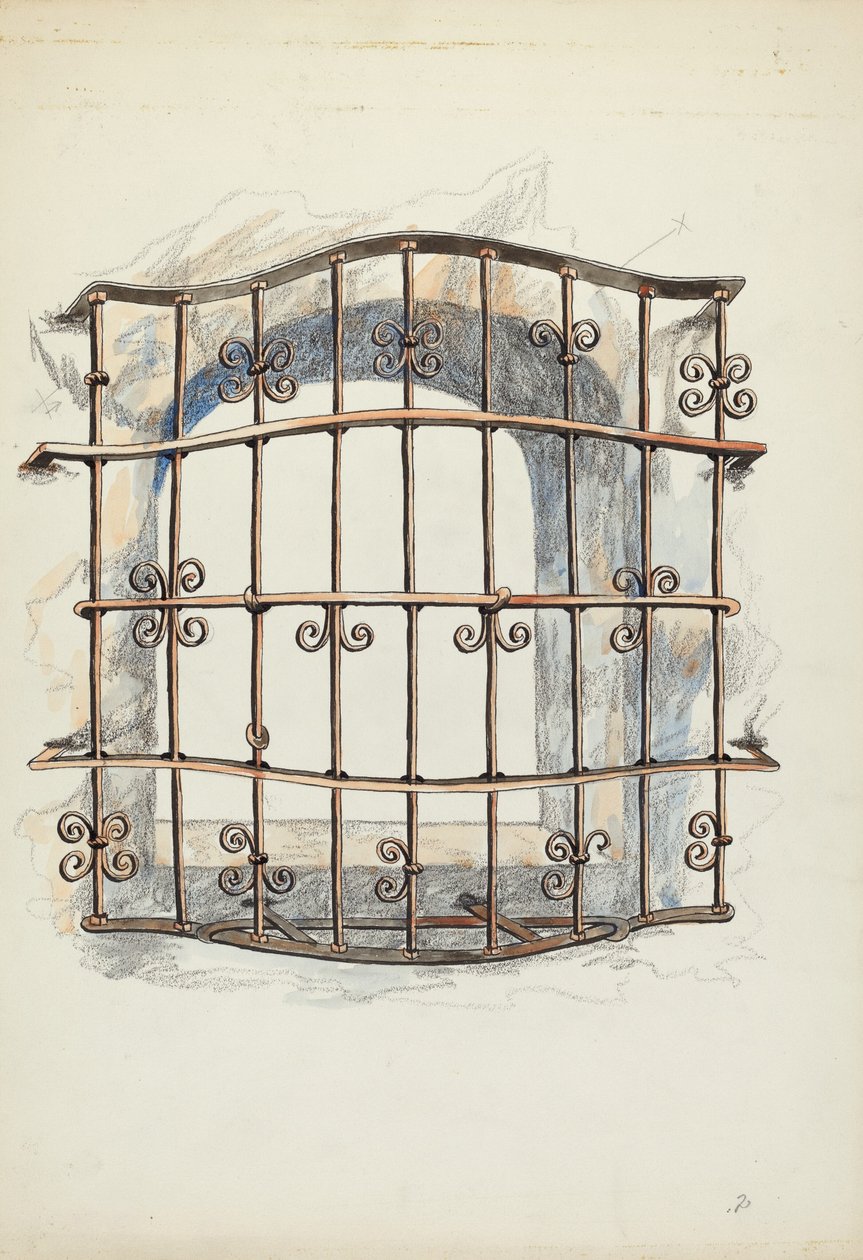 Griglia di ferro alla finestra da Harry Mann Waddell