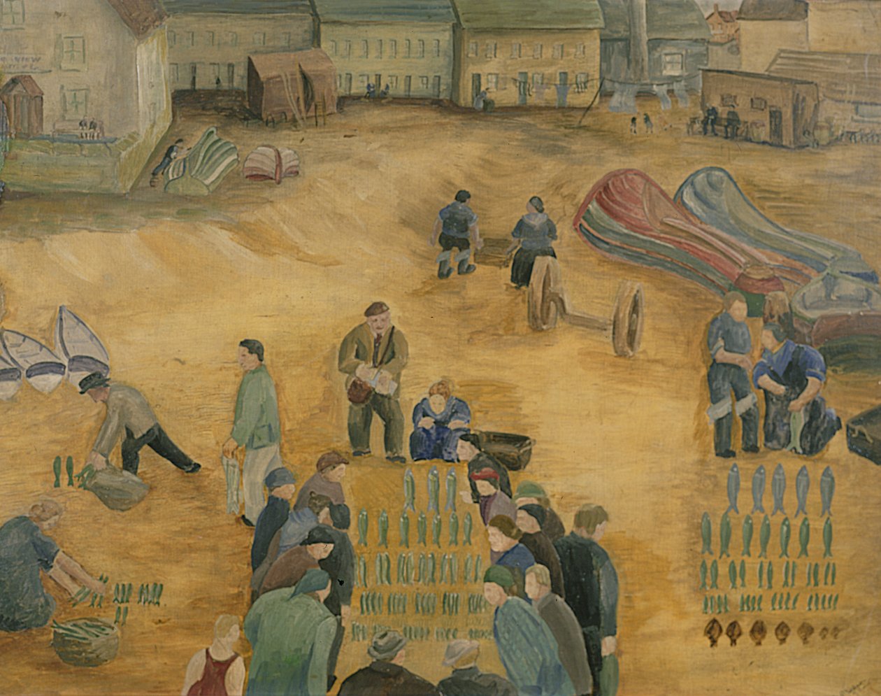 Vendita di pesce, 1938 da Harry Mitten Wilson