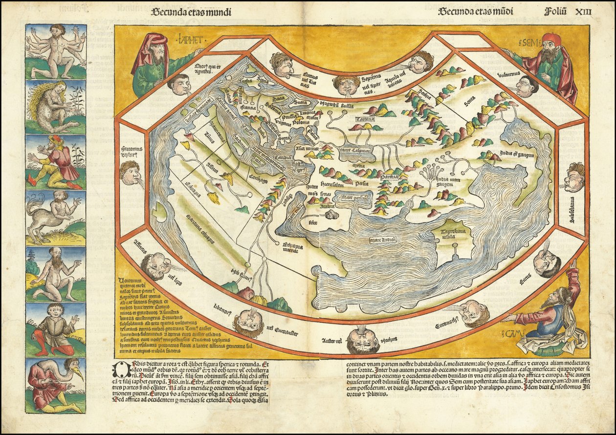 Mappa del mondo del 1493 - Secunda etas mundi da Hartmann Schedel