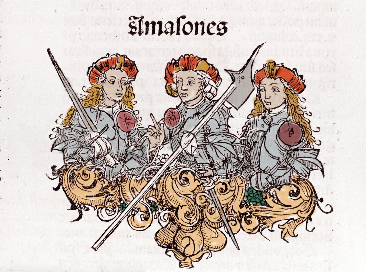 Amazzoni in "Liber Chronicarum" di Hartmann Schedel stampato a Norimberga nel 1493. da Hartmann Schedel