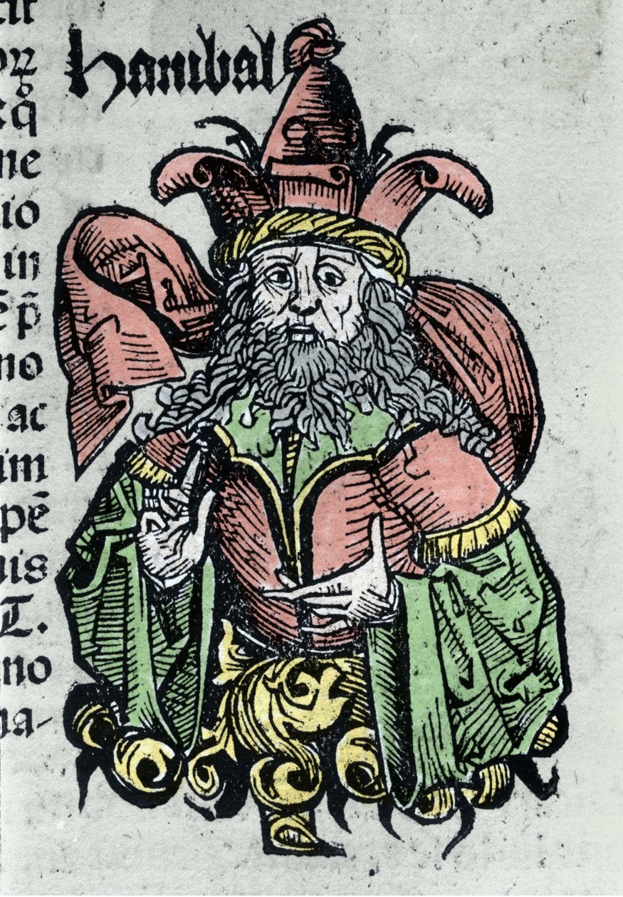 Ritratto di Annibale Barca, generale e statista cartaginese. Xilografia da "Cronache di Norimberga" di Hartmann Schedel da Hartmann Schedel