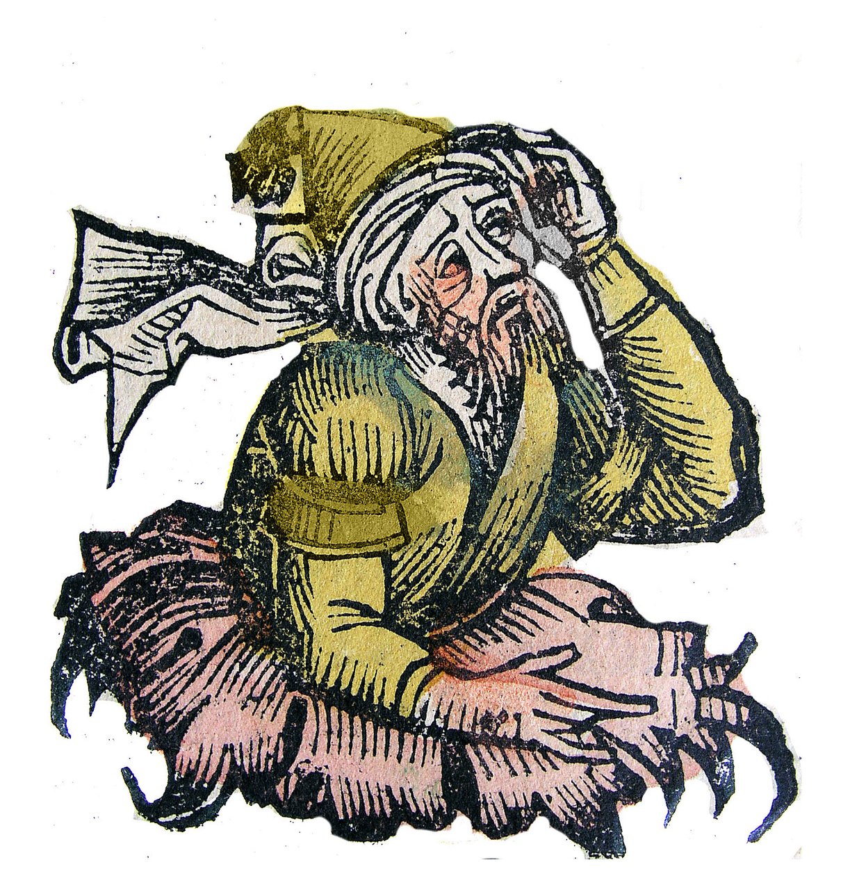 Ritratto di Parmenide di Elea, filosofo greco presocratico. Xilografia da 