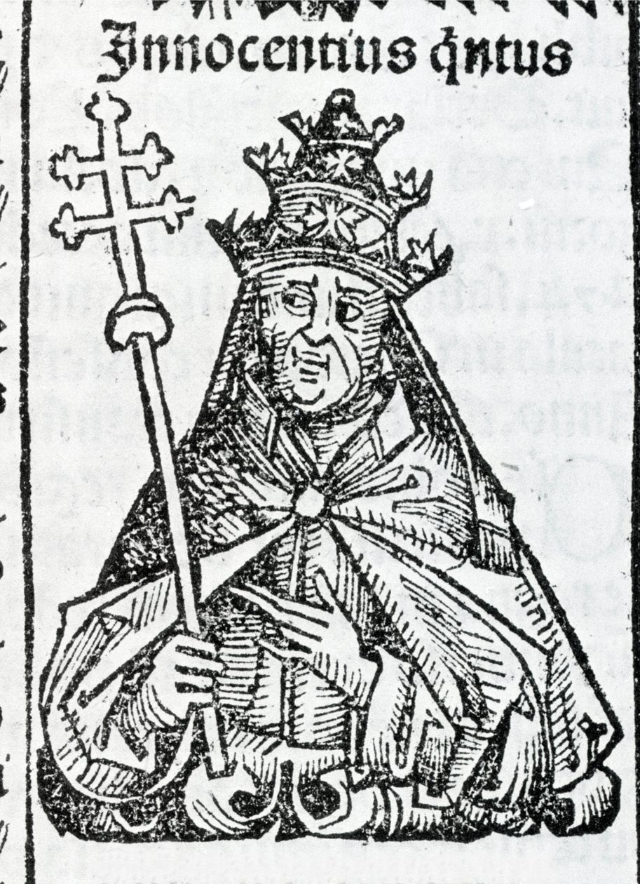 Ritratto di Papa Innocenzo IV (1195 - 1254) in Liber chronicarum di Hartmann Schedel Norimberga 1497 da Hartmann Schedel