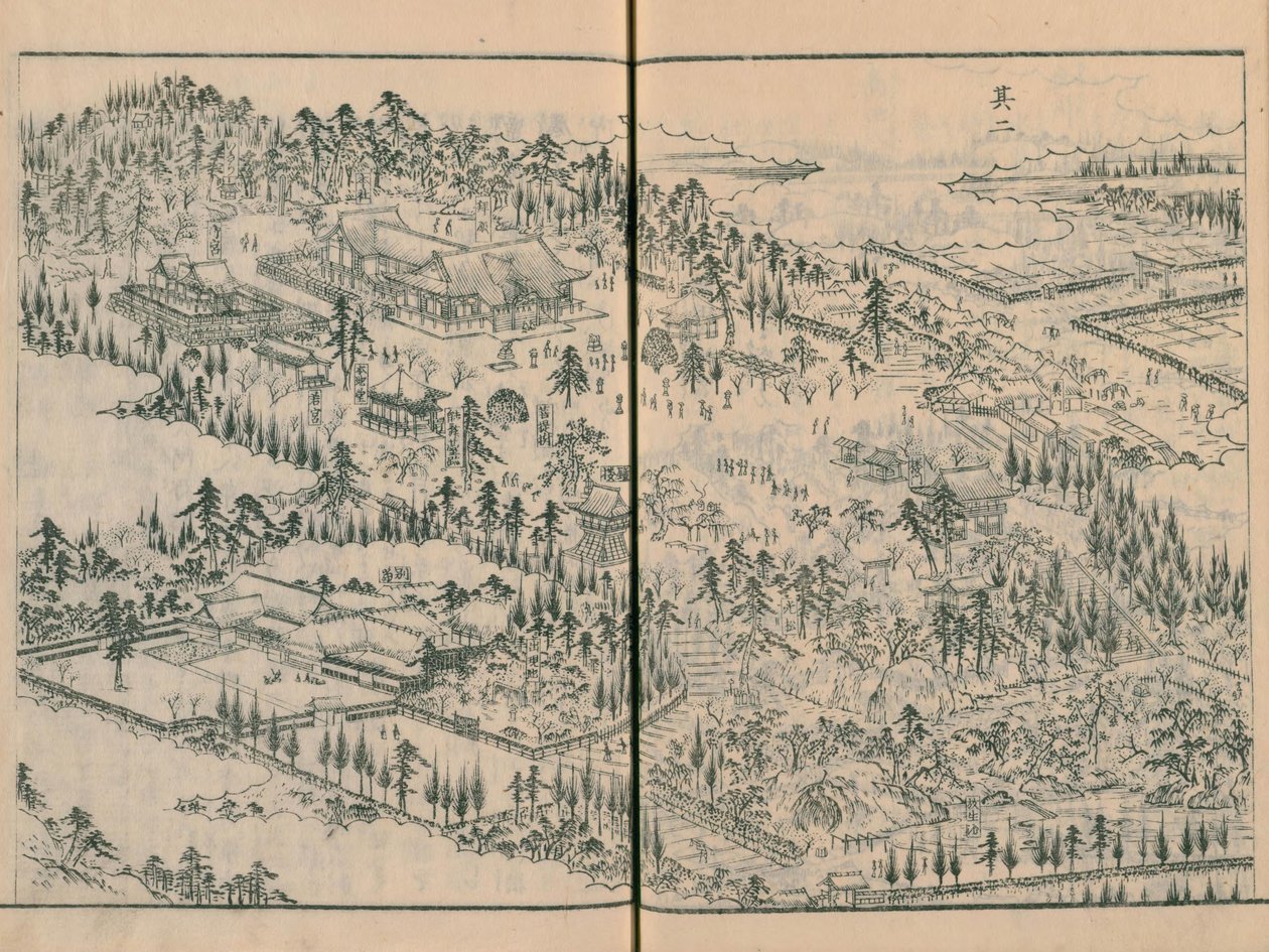 Santuario Takata Hachimangū in Edo Meisho Zue vol. 4 (libro 11) da Hasegawa Settan