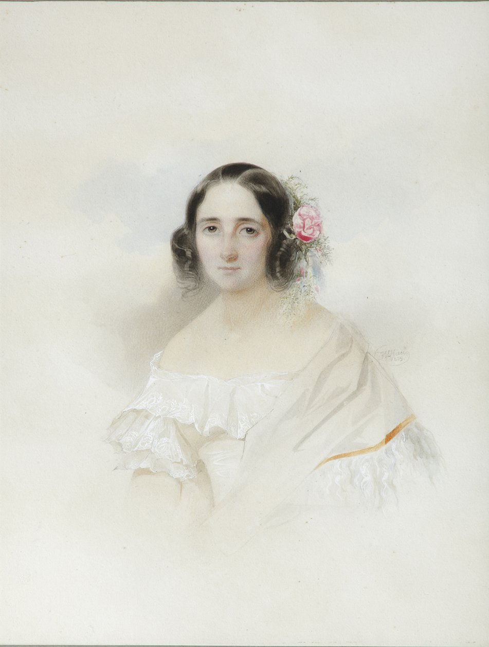 Ritratto di Anna Alexeevna Olenina 1808-1888 da Hau
