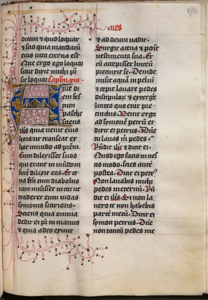 Libro dei Vangeli con ritratti degli evangelisti: iniziale decorata, c. 1480 da Hausbuch Master