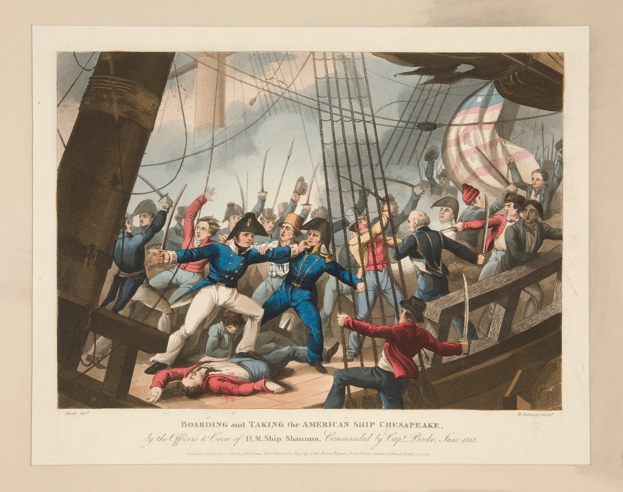Abbording e presa della nave americana Chesapeake da Heath