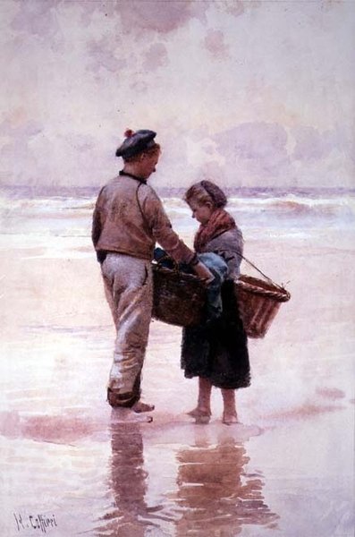 Bambini pescatori bretoni da Hector Caffieri
