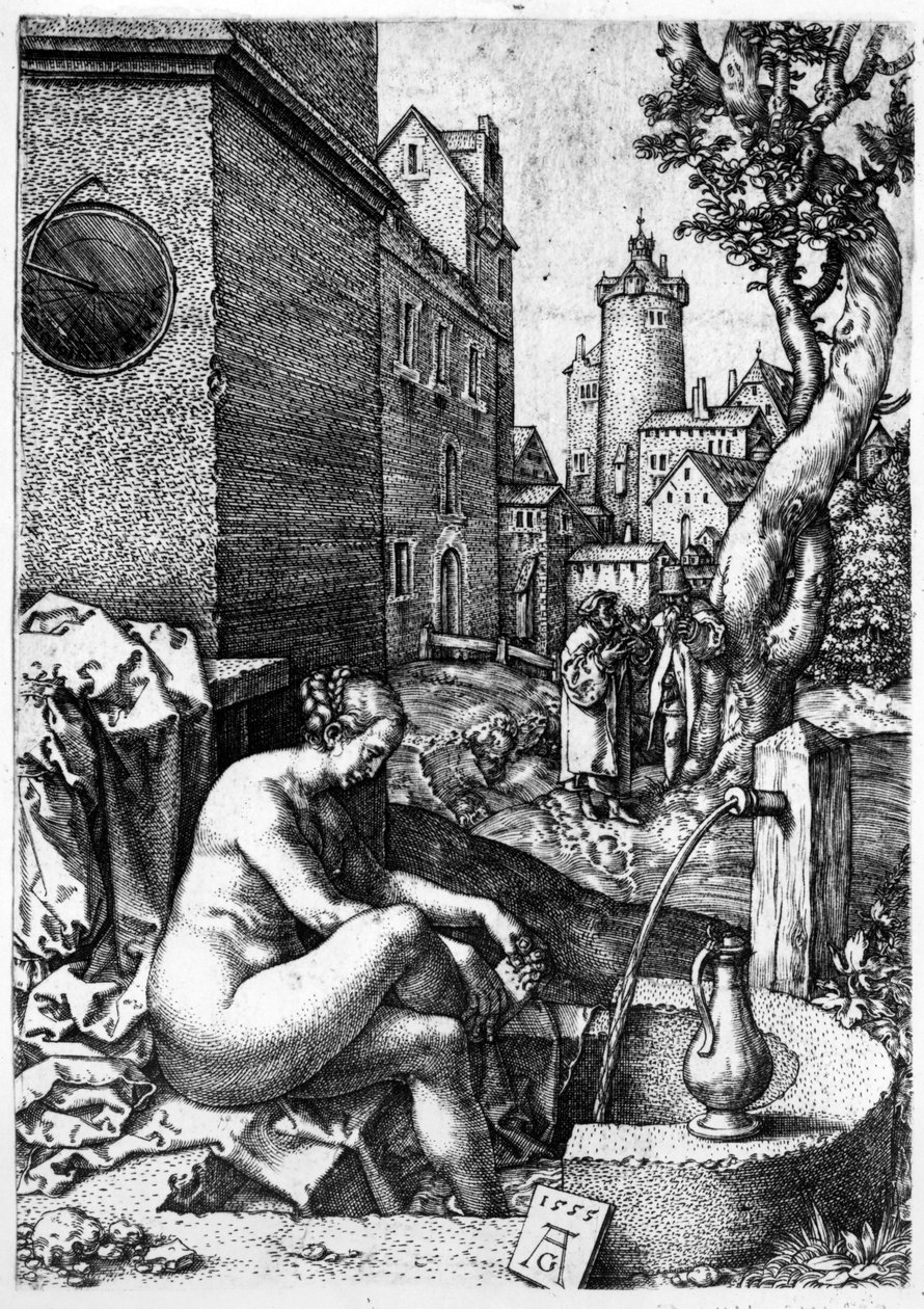 Susanna e i vecchioni, 1555 da Heinrich Aldegrever
