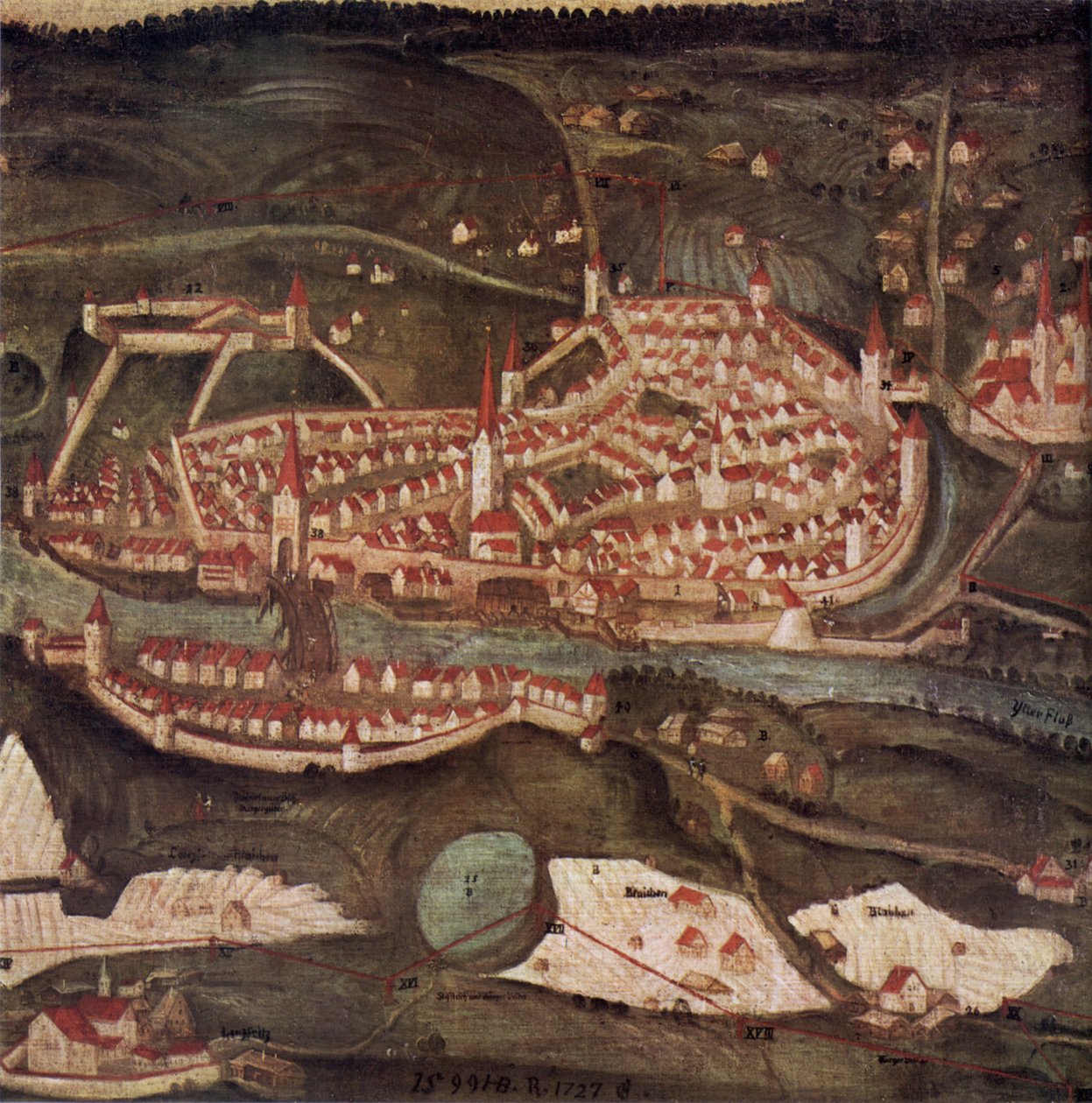Veduta della città di Kempten da Heinrich Beusch