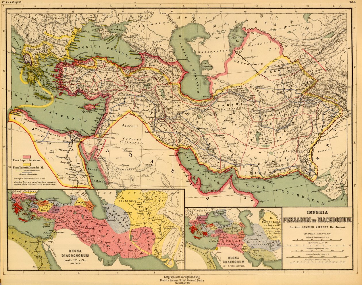 Impero dei Persiani e dei Macedoni da Heinrich Kiepert