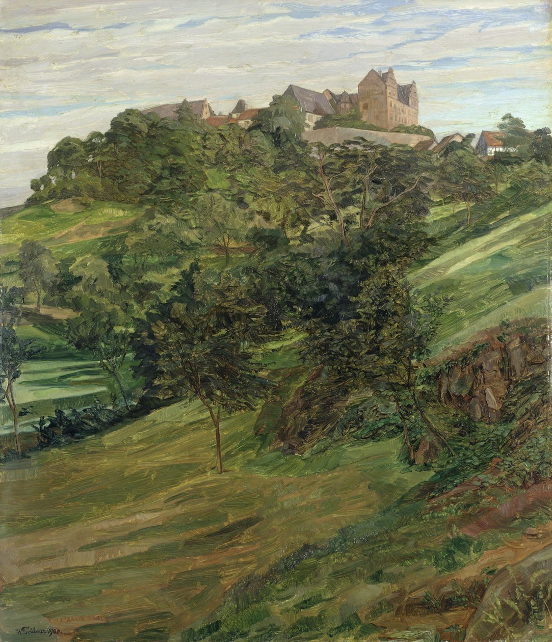 Castello di Lichtenberg in Odenwald, 1900 da Heinrich Wilhelm Truebner
