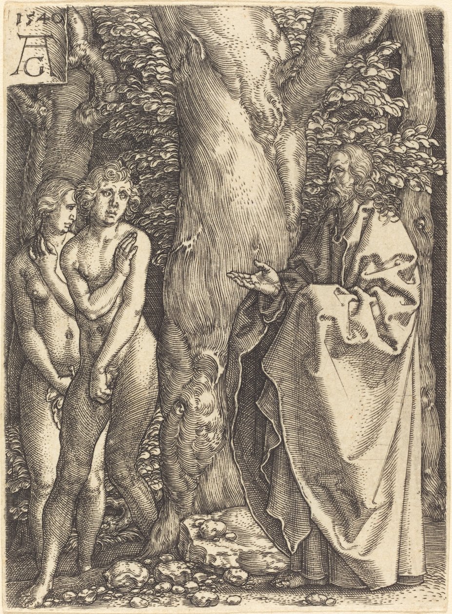 Adamo ed Eva si nascondono da Heinrich Aldegrever