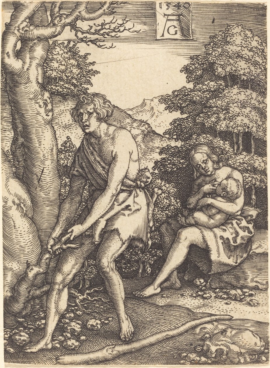 Adamo ed Eva al Lavoro da Heinrich Aldegrever