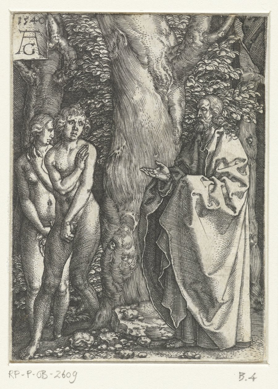 Adamo ed Eva si vergognano da Heinrich Aldegrever