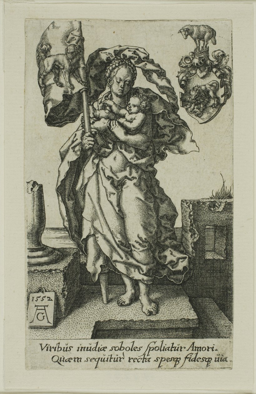 Compassione, dalle Virtù da Heinrich Aldegrever