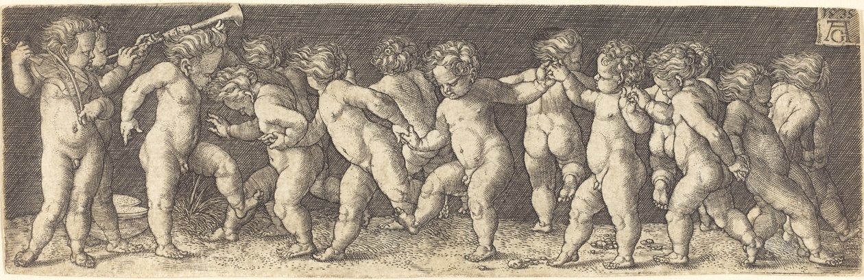 Bambini che ballano, 1535 da Heinrich Aldegrever